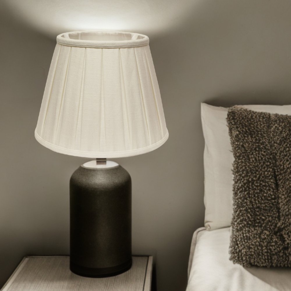 White Linen Pleated Empire Lamp Shade