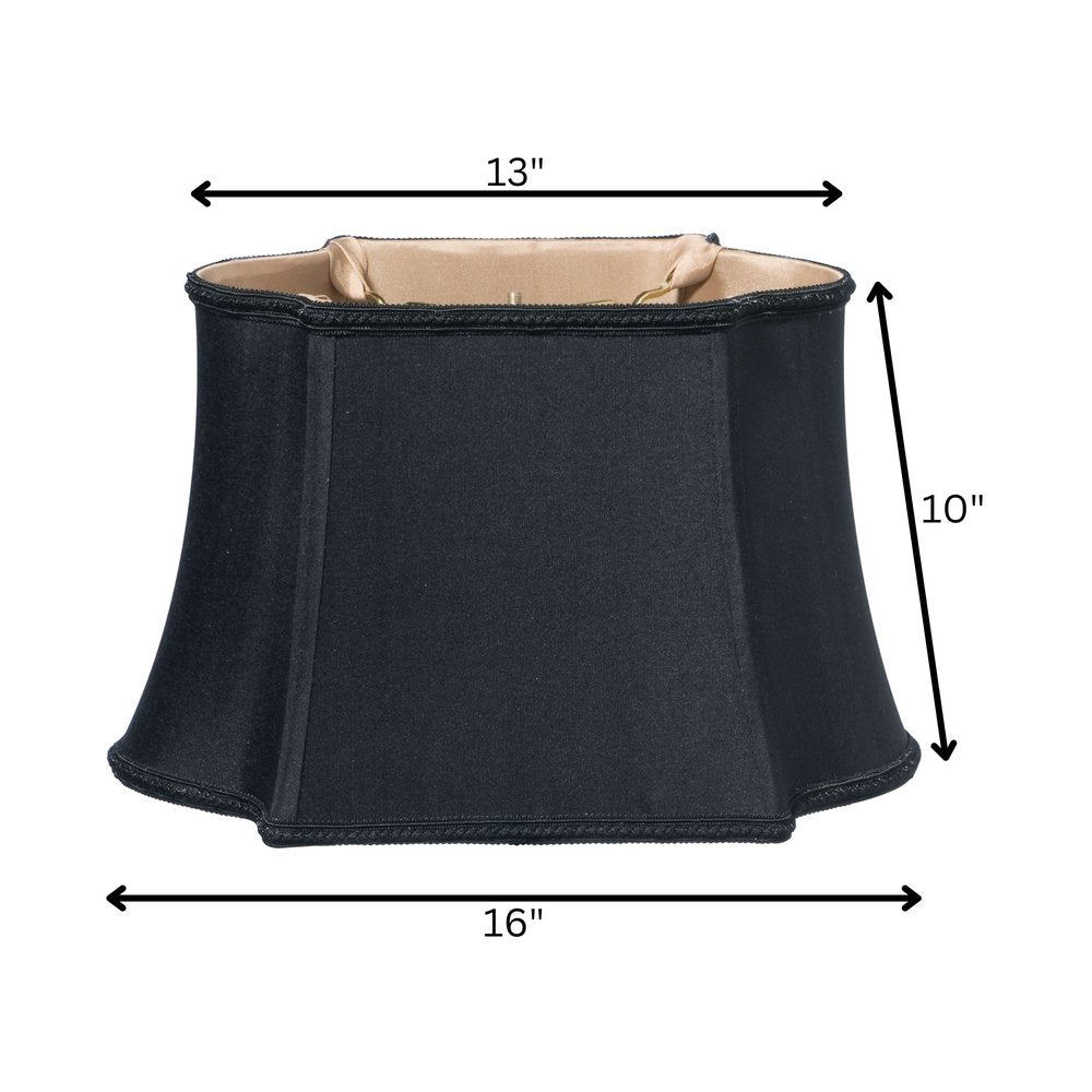 16" Black with Bronze Lining Premium Oblong Shantung Lampshade