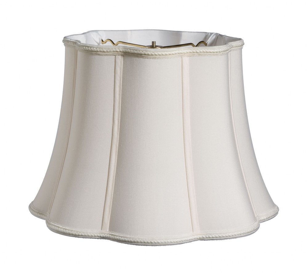 14" Cream Melon Scallop Shantung Lampshade
