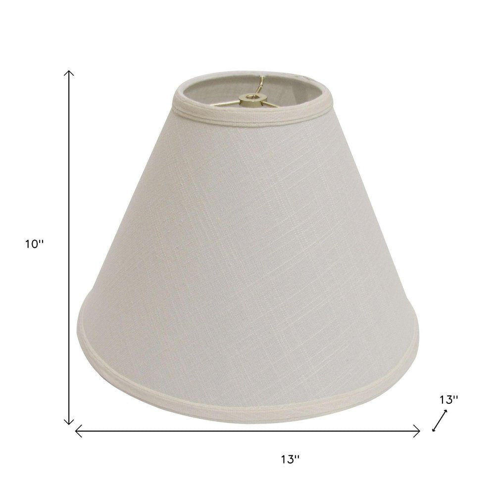 Off White Linen Print Cone Lamp Shade
