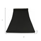 Black Shantung Silk Print Square Lamp Shade