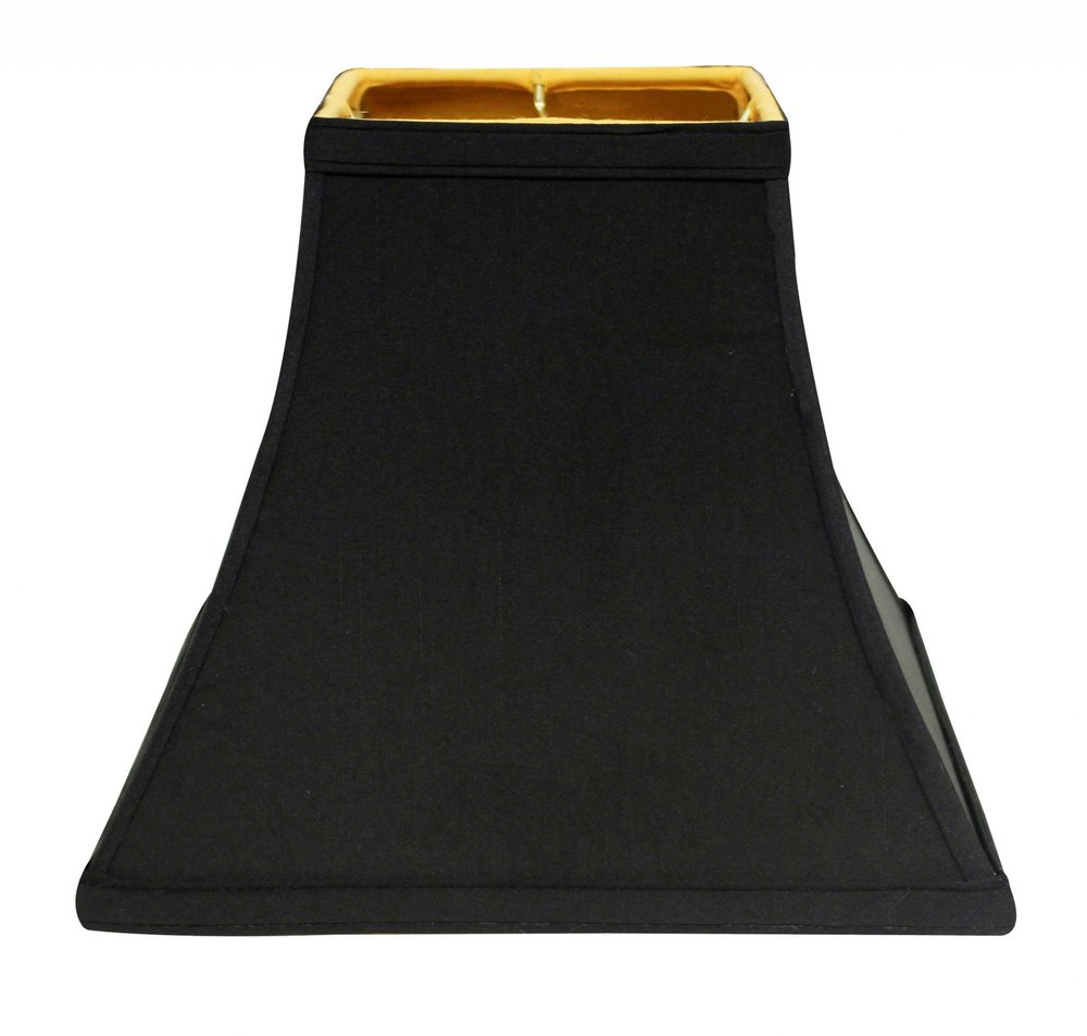 Black Shantung Silk Square Lamp Shade