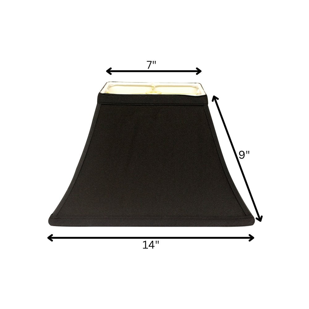 Black Shantung Silk Bell Lamp Shade
