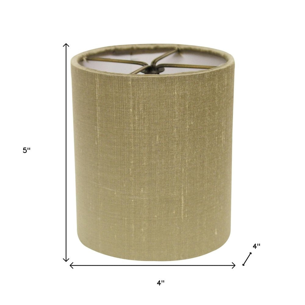 Gold Pongee Silk Drum Lamp Shade