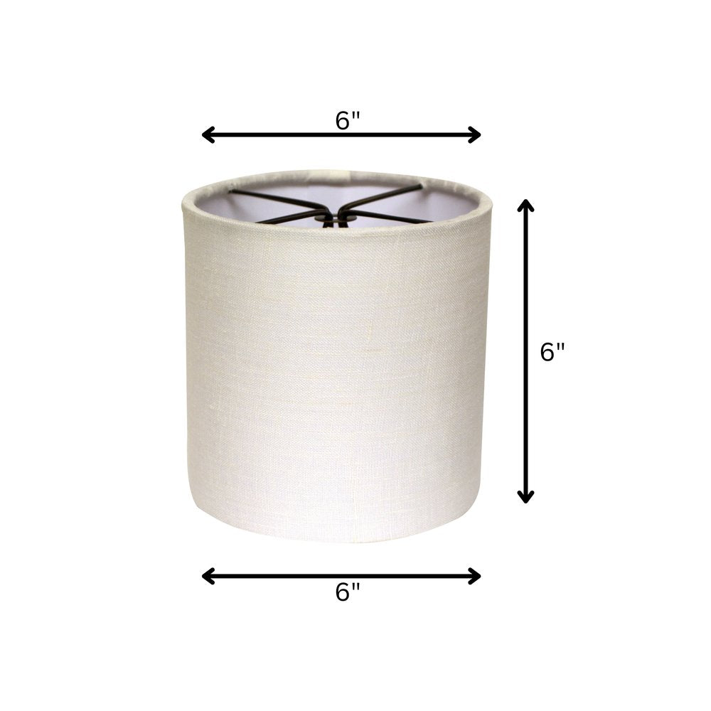 6" Snow Set of 6 Drum Chandelier Linen Lampshades