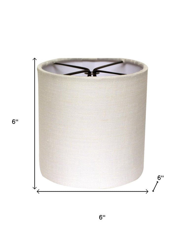 6" Snow Set of 6 Drum Chandelier Linen Lampshades