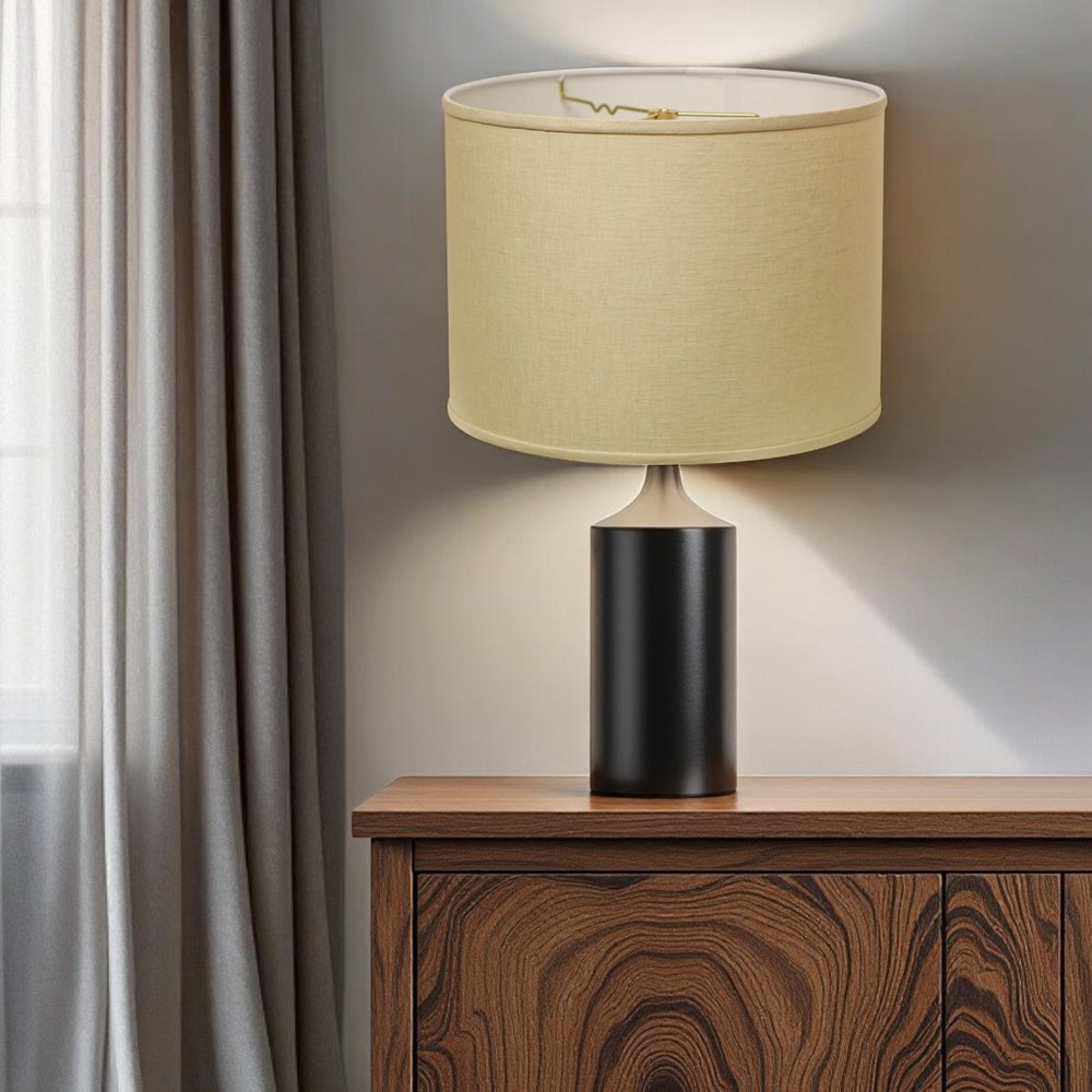 Beige Linen Drum Lamp Shade
