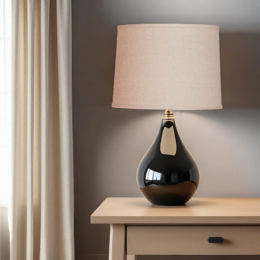 Dark Brown Linen Drum Lamp Shade