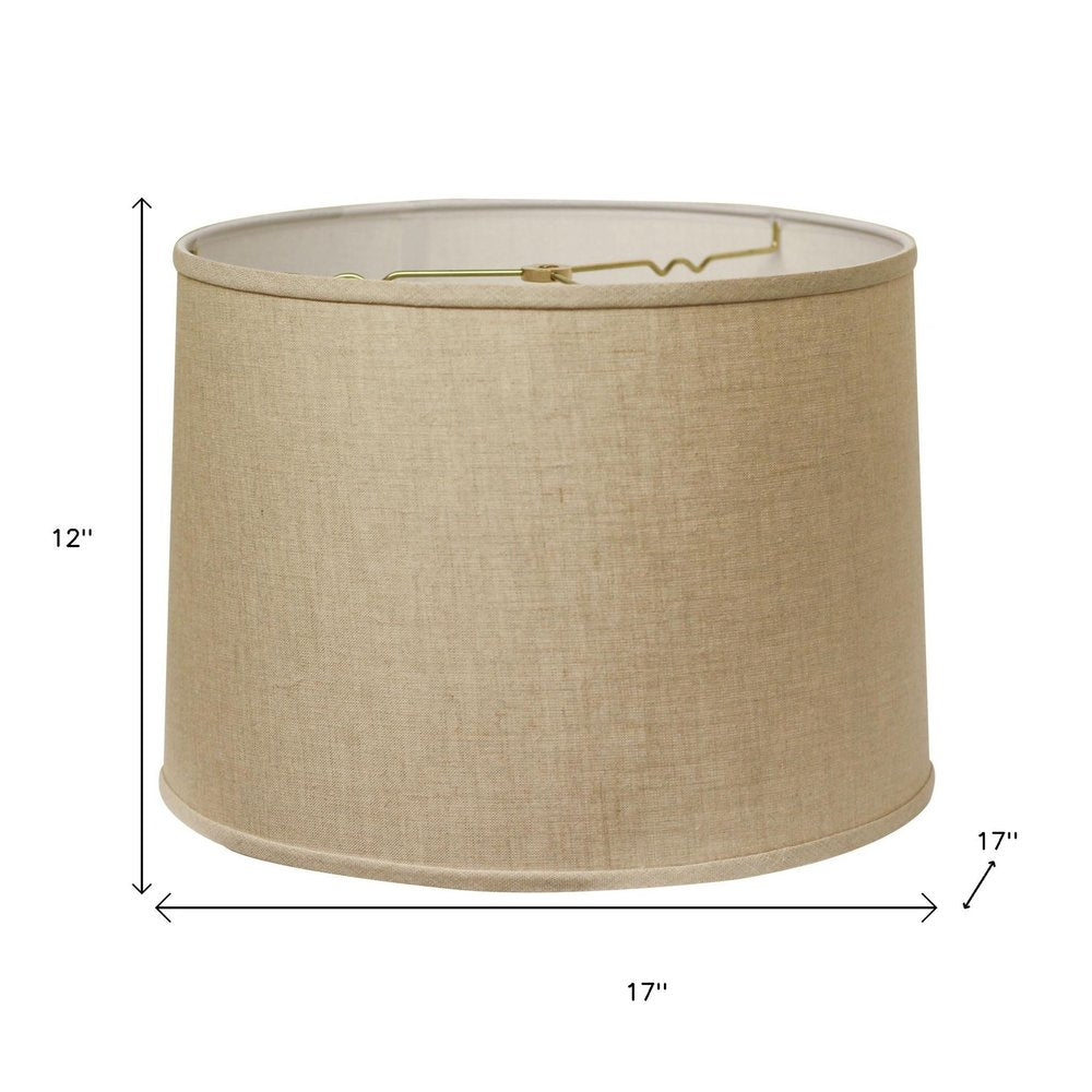 Dark Brown Linen Drum Lamp Shade