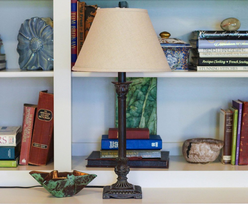 White Linen Empire Lamp Shade