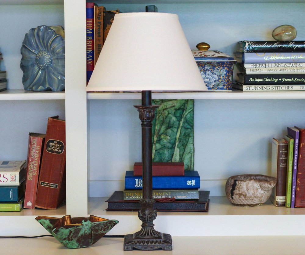 White Linen Empire Lamp Shade