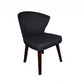 Charcoal and Espresso Cotton and Solid Wood Dining Side Chair