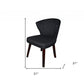 Charcoal and Espresso Cotton and Solid Wood Dining Side Chair