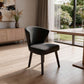 Charcoal and Espresso Cotton and Solid Wood Dining Side Chair