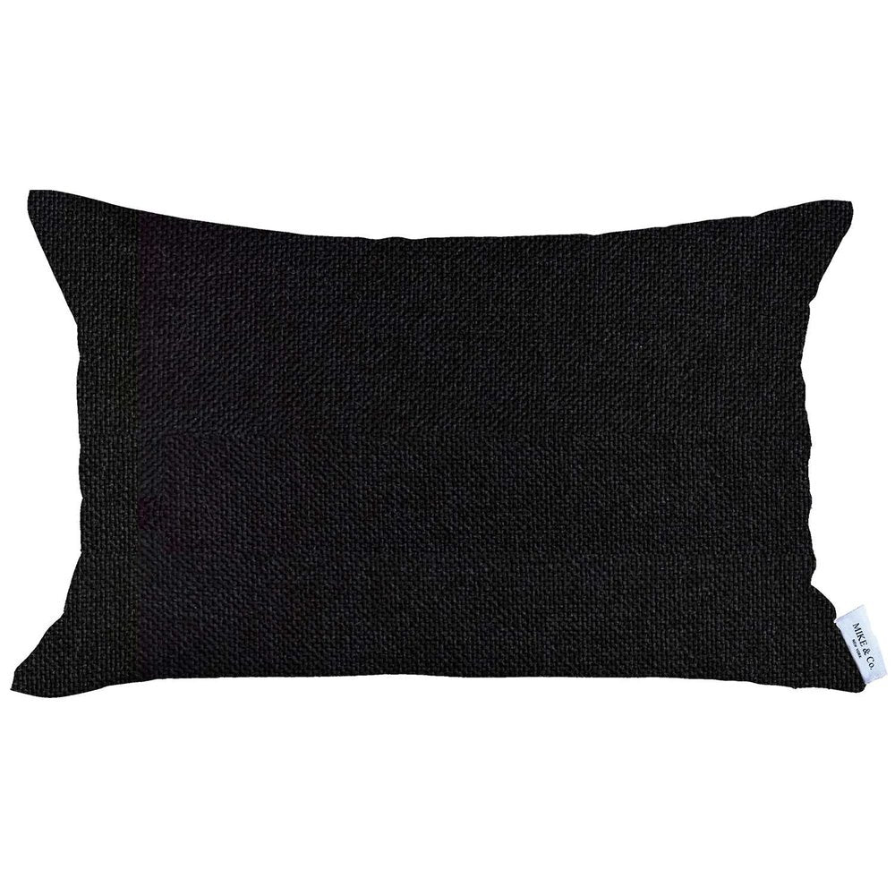 12" X 20" Black Lumbar Throw Pillow Cover