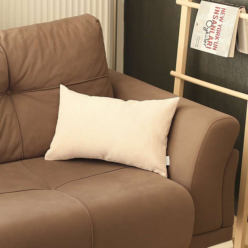 12" X 20" Beige Lumbar Throw Pillow Cover