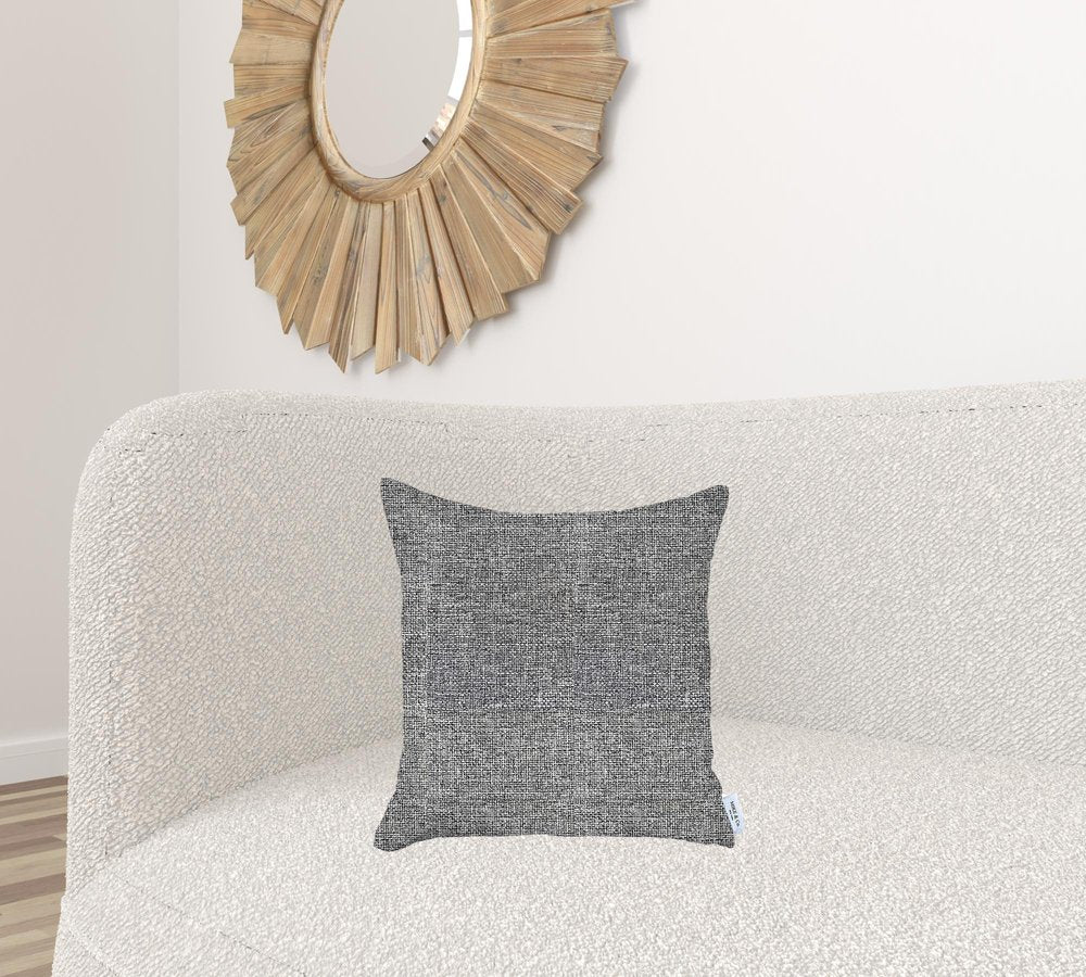 18" Black and Gray Throw Pillow Cover