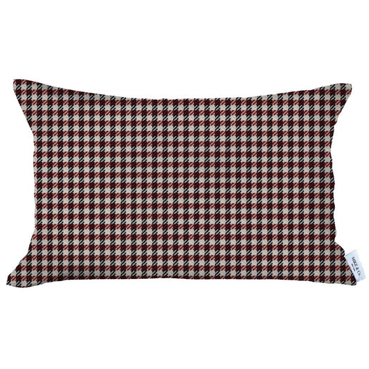 12" X 20" Red Lumbar Throw Pillow Cover