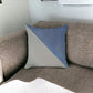 18" X 18" Blue And Grey Geometric Zippered Handmade Polyester Throw Pillow Cover