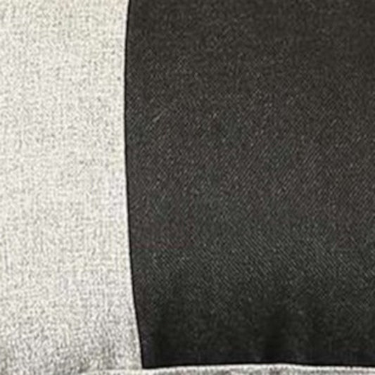 12" X 20" Black And Grey Geometric Zippered Handmade Polyester Lumbar Pillow Cover