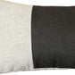 12" X 20" Black And Grey Geometric Zippered Handmade Polyester Lumbar Pillow Cover