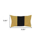 12" X 20" Black And Yellow Geometric Zippered Handmade Polyester Lumbar Pillow Cover