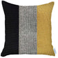 18" X 18" Black And Yellow Geometric Zippered Handmade Polyester Throw Pillow Cover