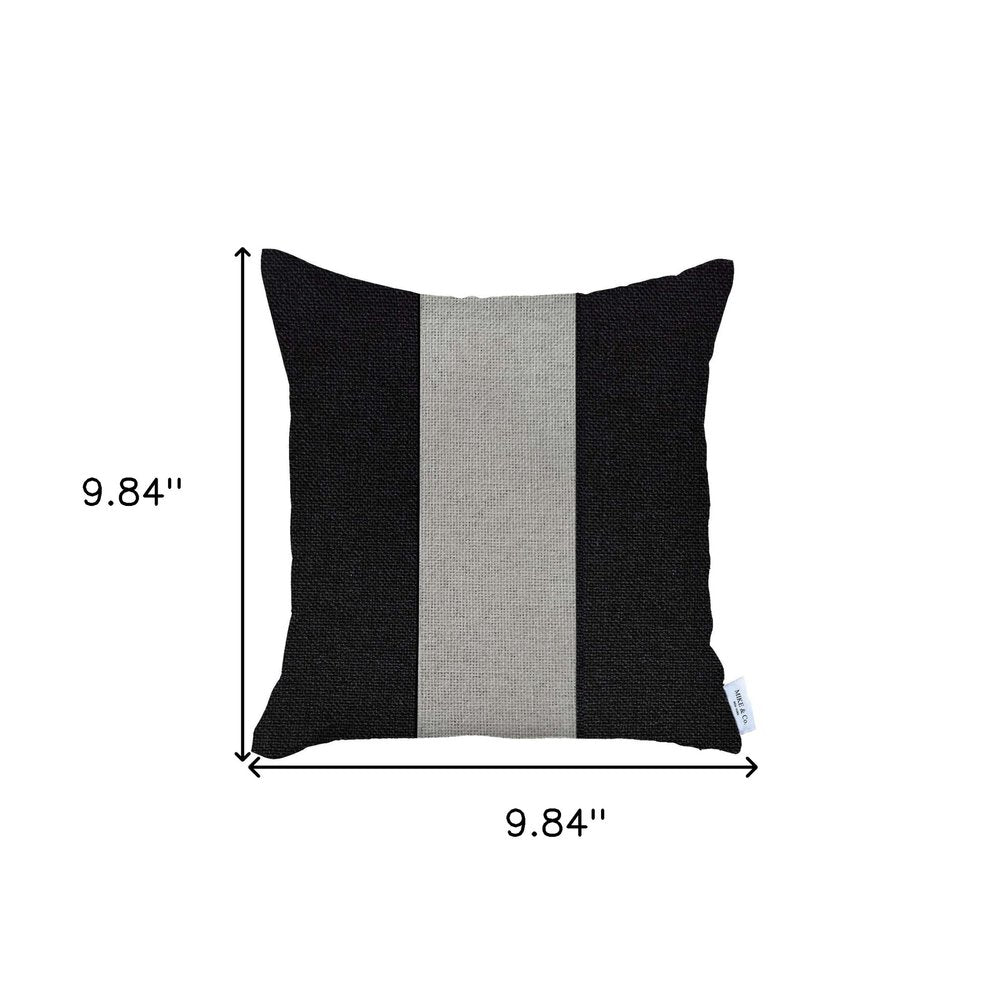 18" X 18" Grey And Black Geometric Zippered Handmade Polyester Throw Pillow Cover