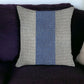 18" X 18" Grey And Blue Geometric Zippered Handmade Polyester Throw Pillow Cover