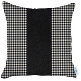 18" X 18" White And Black Houndstooth Zippered Handmade Polyester Throw Pillow Cover