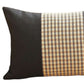 12" X 20" Black And Brown Houndstooth Zippered Handmade Polyester Lumbar Pillow Cover