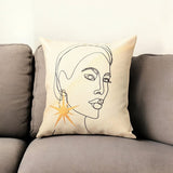 18" X 18" Black And Yellow Abstract Zippered Handmade Polyester Throw Pillow Cover