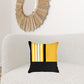 18" X 18" Yellow Striped Zippered Handmade Polyester Throw Pillow Cover