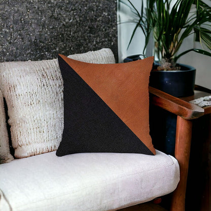 18" Brown and Black Throw Pillow Cover