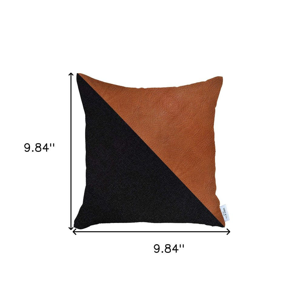 18" Brown and Black Throw Pillow Cover