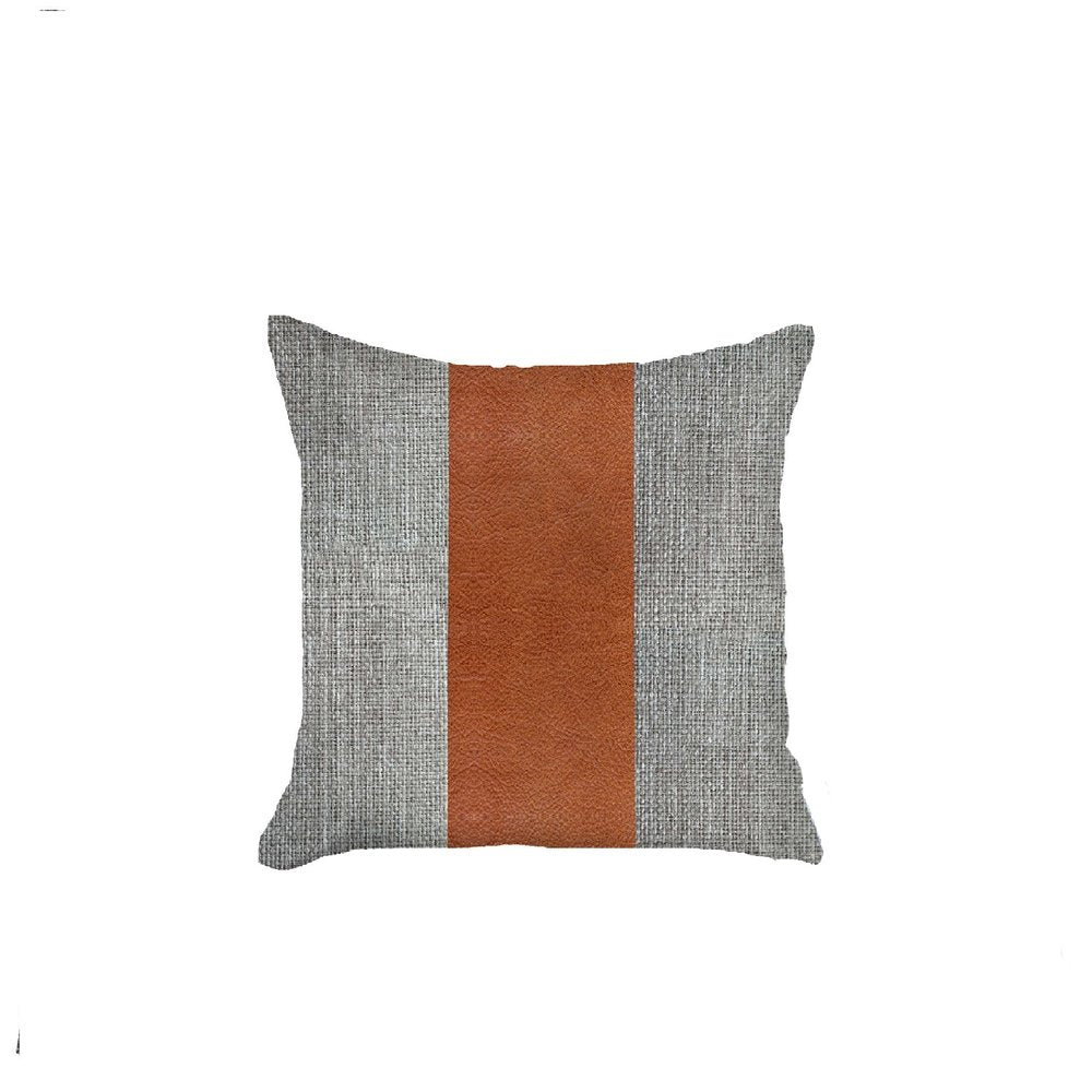18" Brown Fabric Throw Pillow Cover