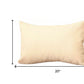 Set of Two 12" X 20" Ivory Fabric Lumbar Throw Pillows