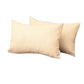 Set of Two 12" X 20" Ivory Fabric Lumbar Throw Pillows