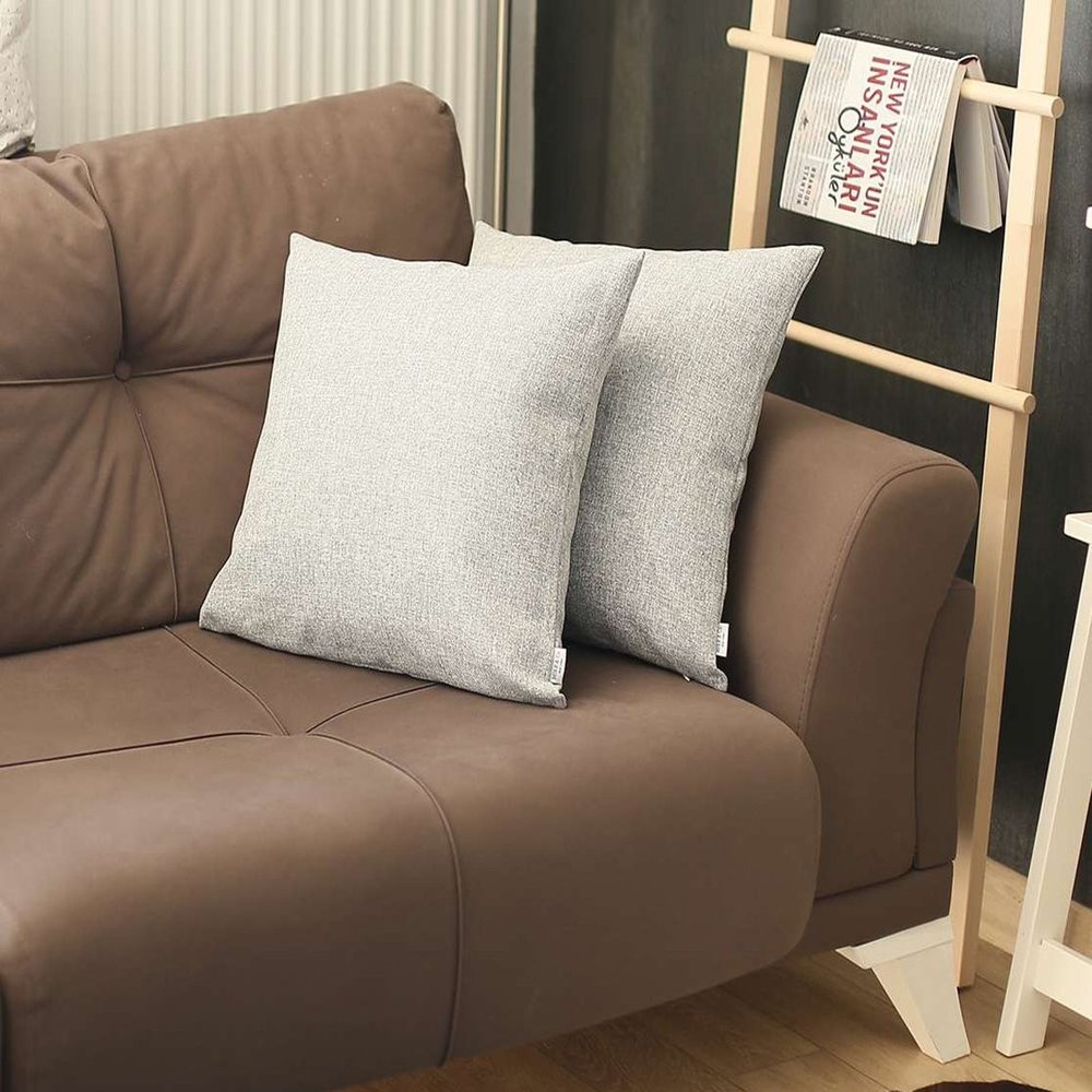 Set of Two Black and Gray Throw Pillow