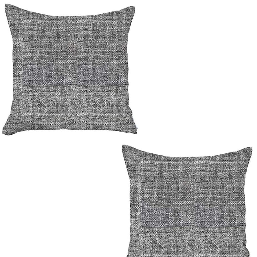 Set of Two Black and Gray Throw Pillow