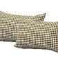 Set of Two 12" X 20" Yellow and Black Houndstooth Fabric Lumbar Throw Pillows