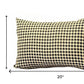 Set of Two 12" X 20" Yellow and Black Houndstooth Fabric Lumbar Throw Pillows