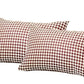 Set of Two 12" X 20" Red and White Houndstooth Fabric Lumbar Throw Pillows
