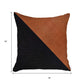 Set of Two 18" Brown And Black Faux Leather And Fabric Throw Pillows