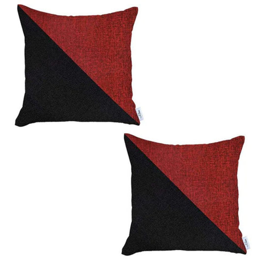 Set of Two 3" Red and Black Throw Pillow