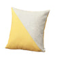 Set of Two 18" Yellow and Gray Color Block Fabric Throw Pillows