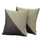 Set of Two 18" Black and Yellow Houndstooth Fabric Throw Pillows
