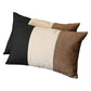 Set of Two 12" X 20" Black Ivory and Brown Color Block Fabric Lumbar Throw Pillows
