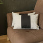 Set of Two 12" X 20" Black And Gray Lumbar Throw Pillows