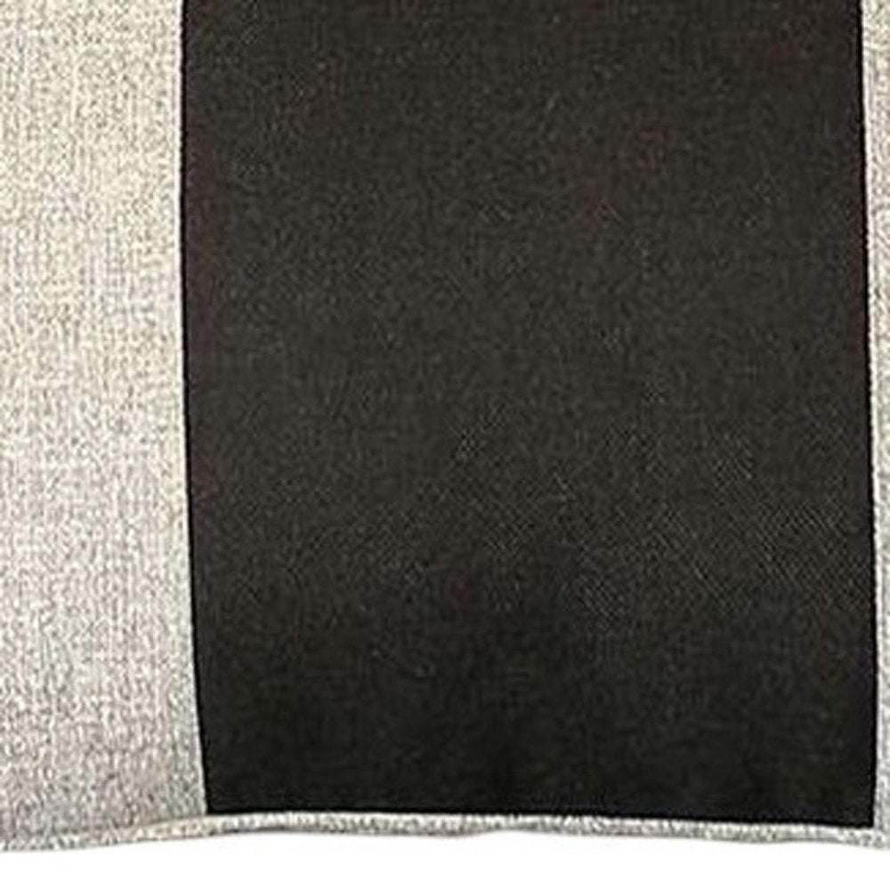 Set of Two 12" X 20" Black And Gray Lumbar Throw Pillows